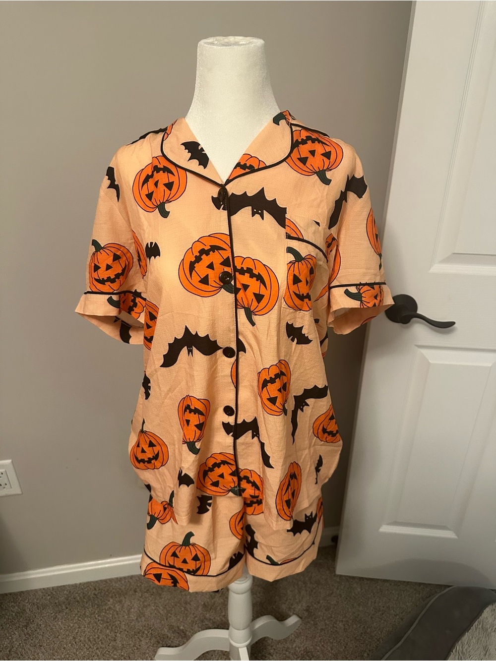 Halloween Pumpkin & Bat Pajama Costume - Orange